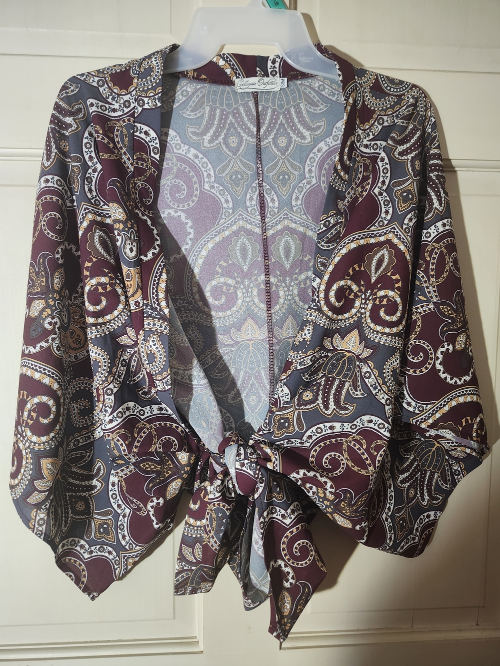 Paisley Tie-Front Shrug